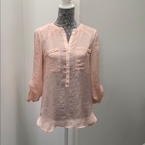 🌼Sheer pink top by LOFT. Perfect for Spring!🌼